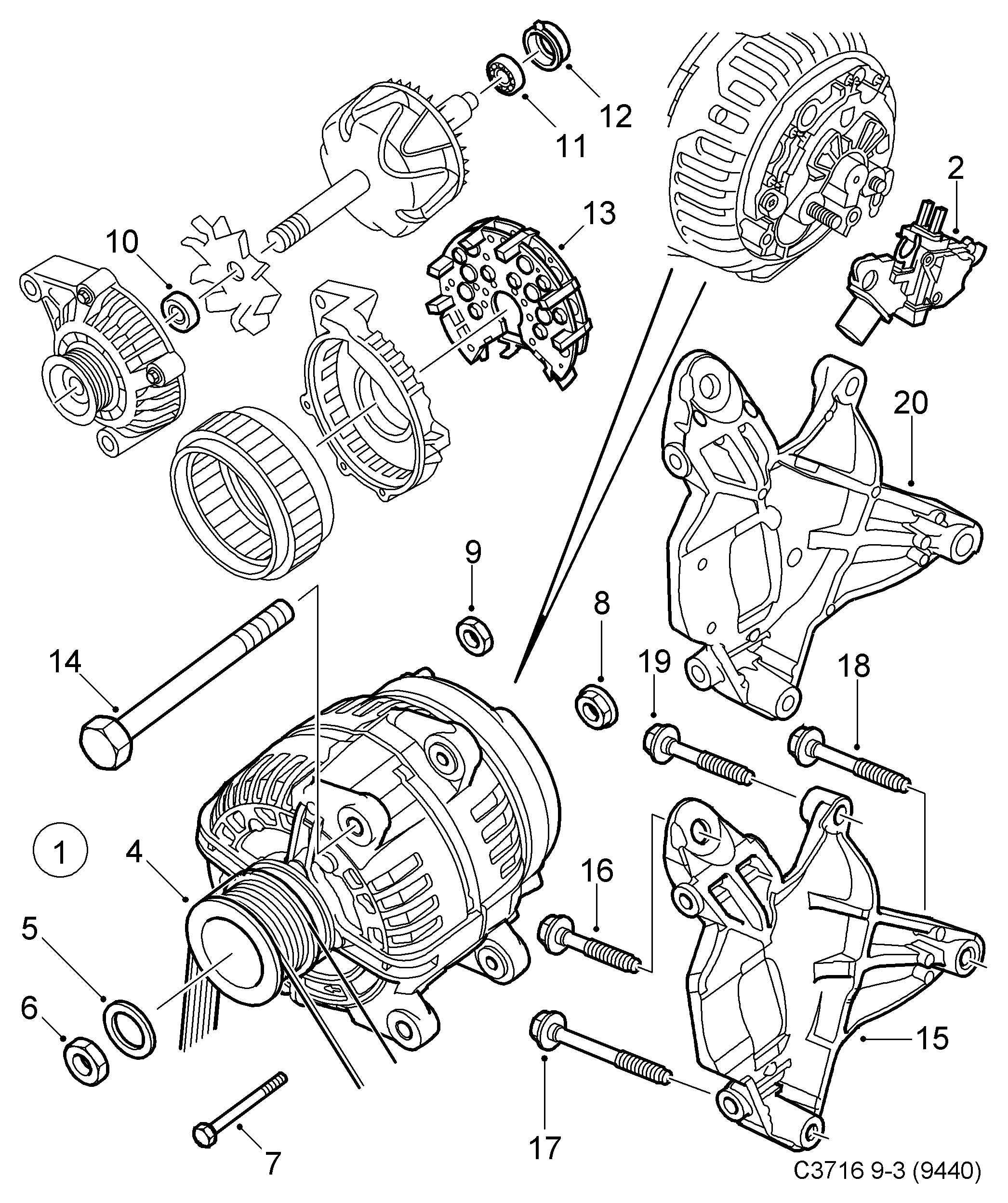 SAAB 93187415 - Alternator www.molydon.hr