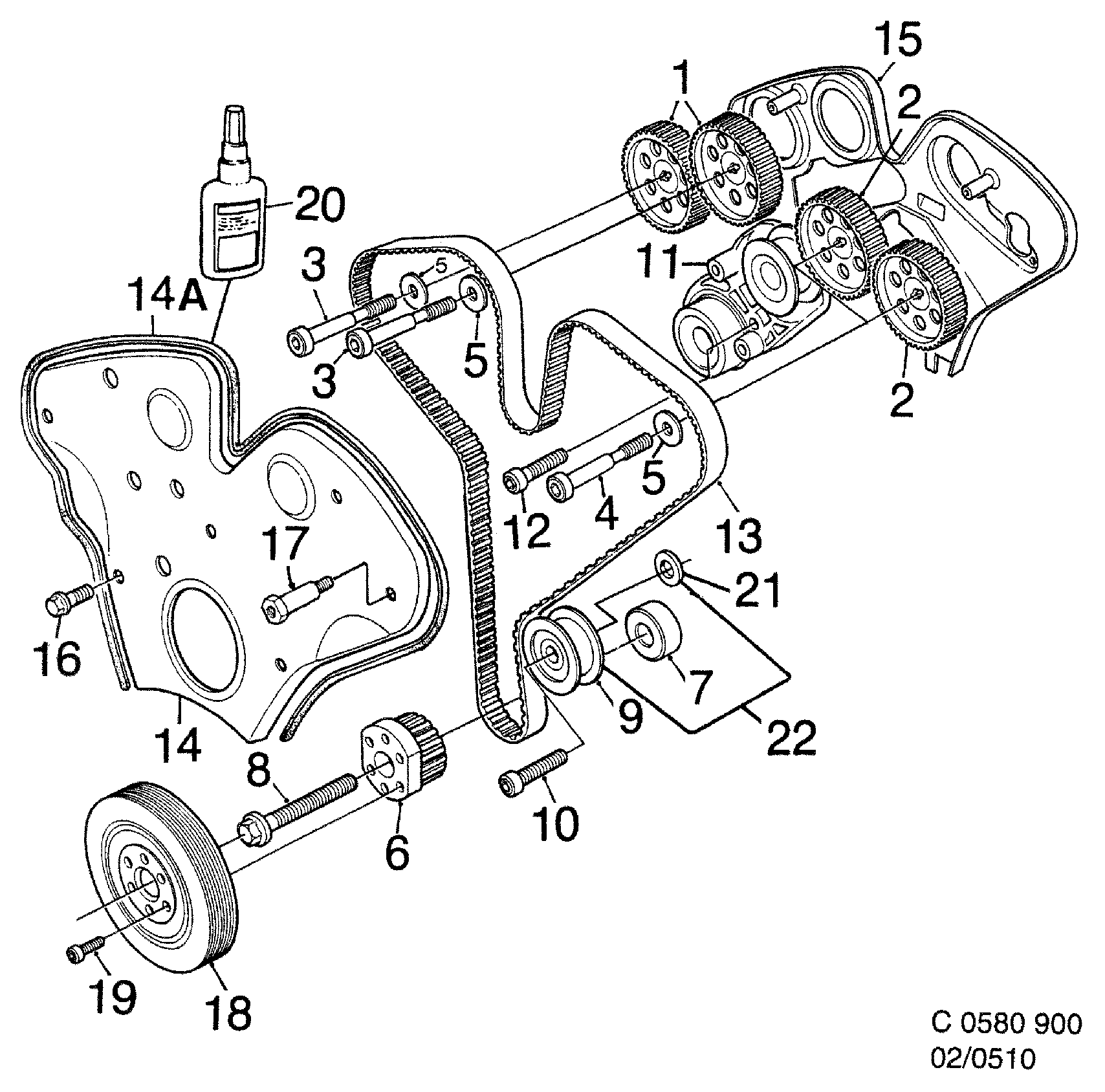 SAAB 47 70 475 - Vodeći valjak , zupčasti remen  www.molydon.hr