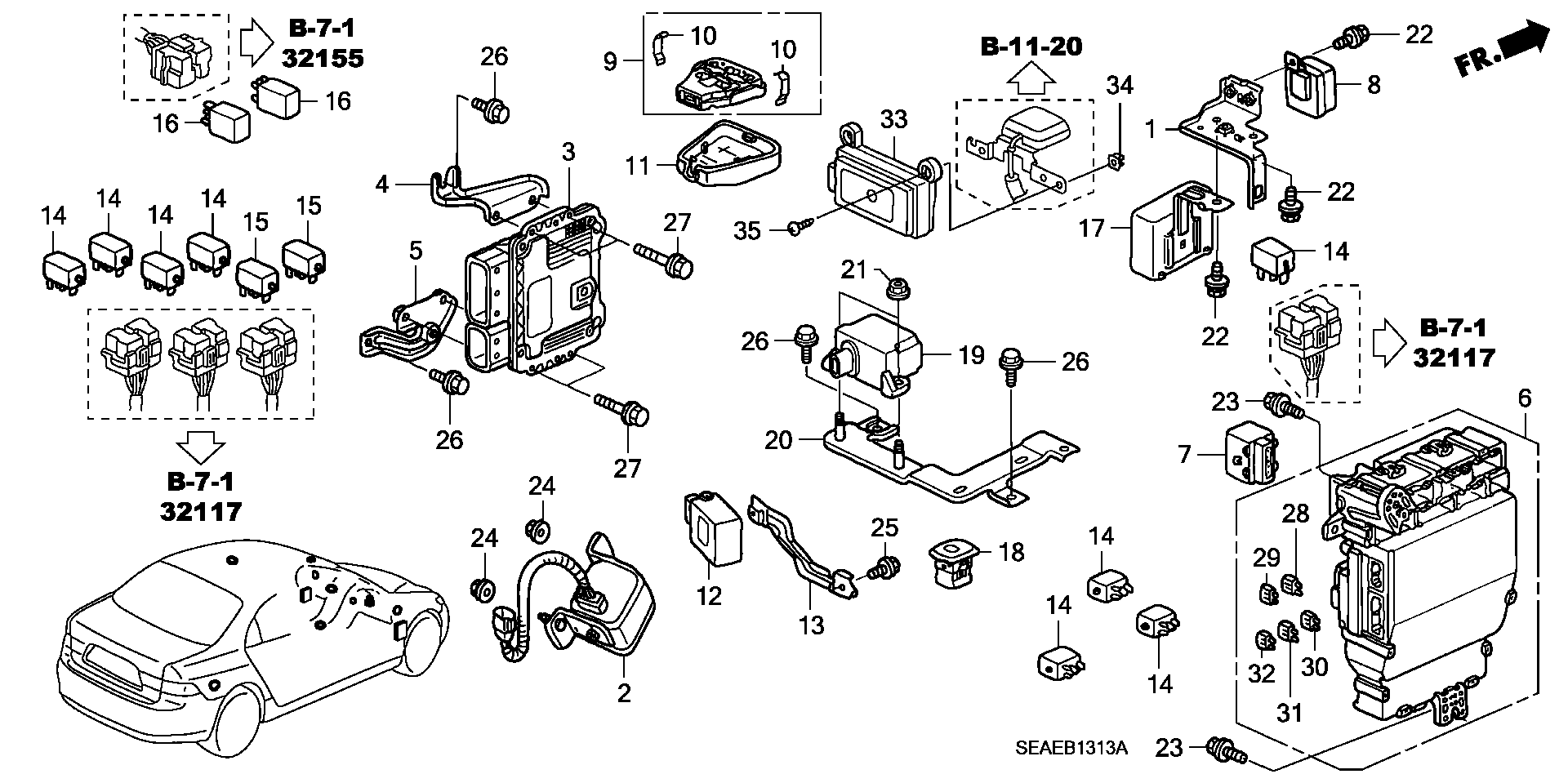 Honda 39794-SDA-901 - RELAY ASSY., ENGINE CONTROL MODULE (MITSUBA) www.molydon.hr