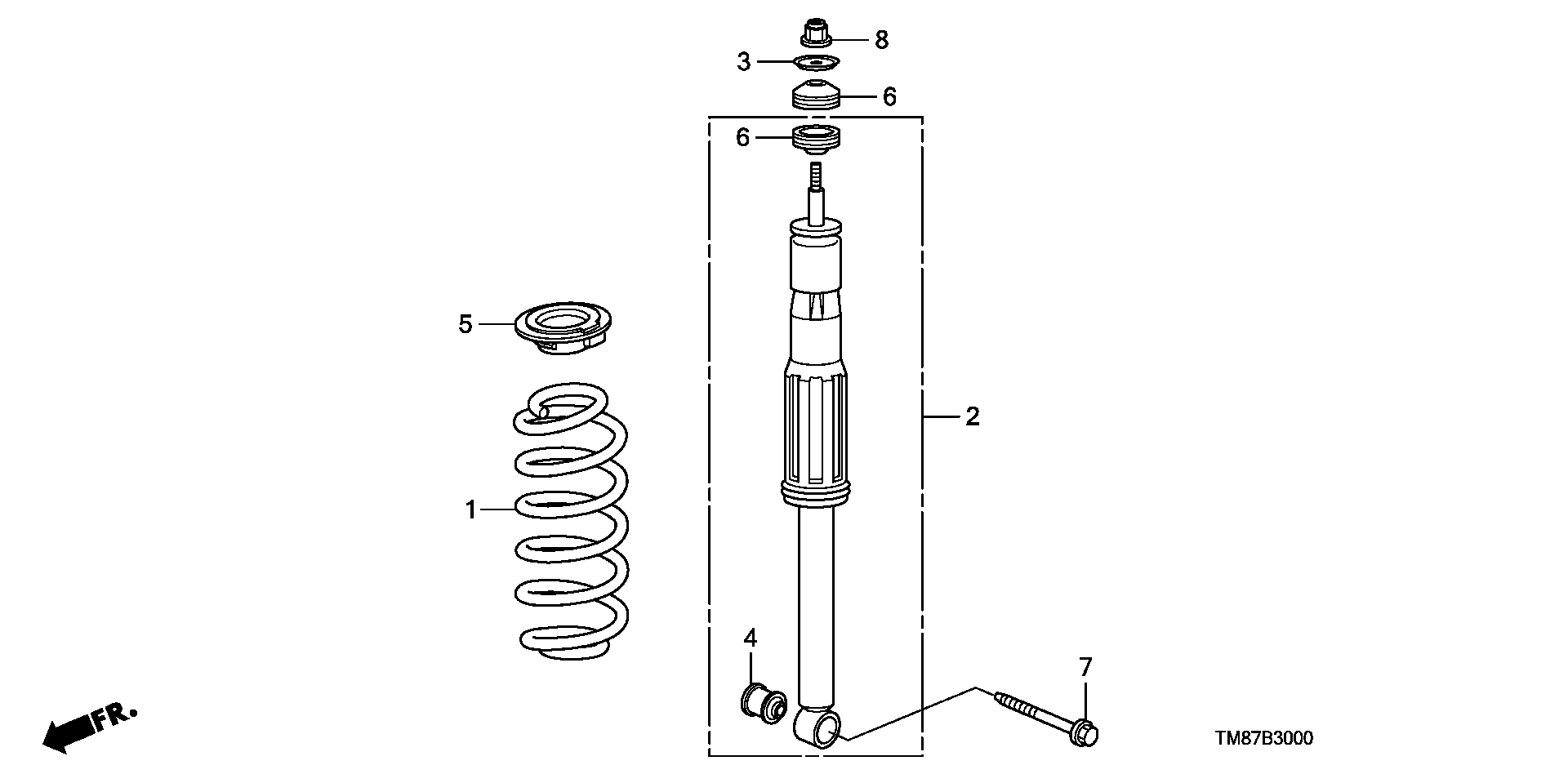 Honda 52725TG5C01 - RUBBER, RR. SHOCK ABSORBER MOUNTING www.molydon.hr