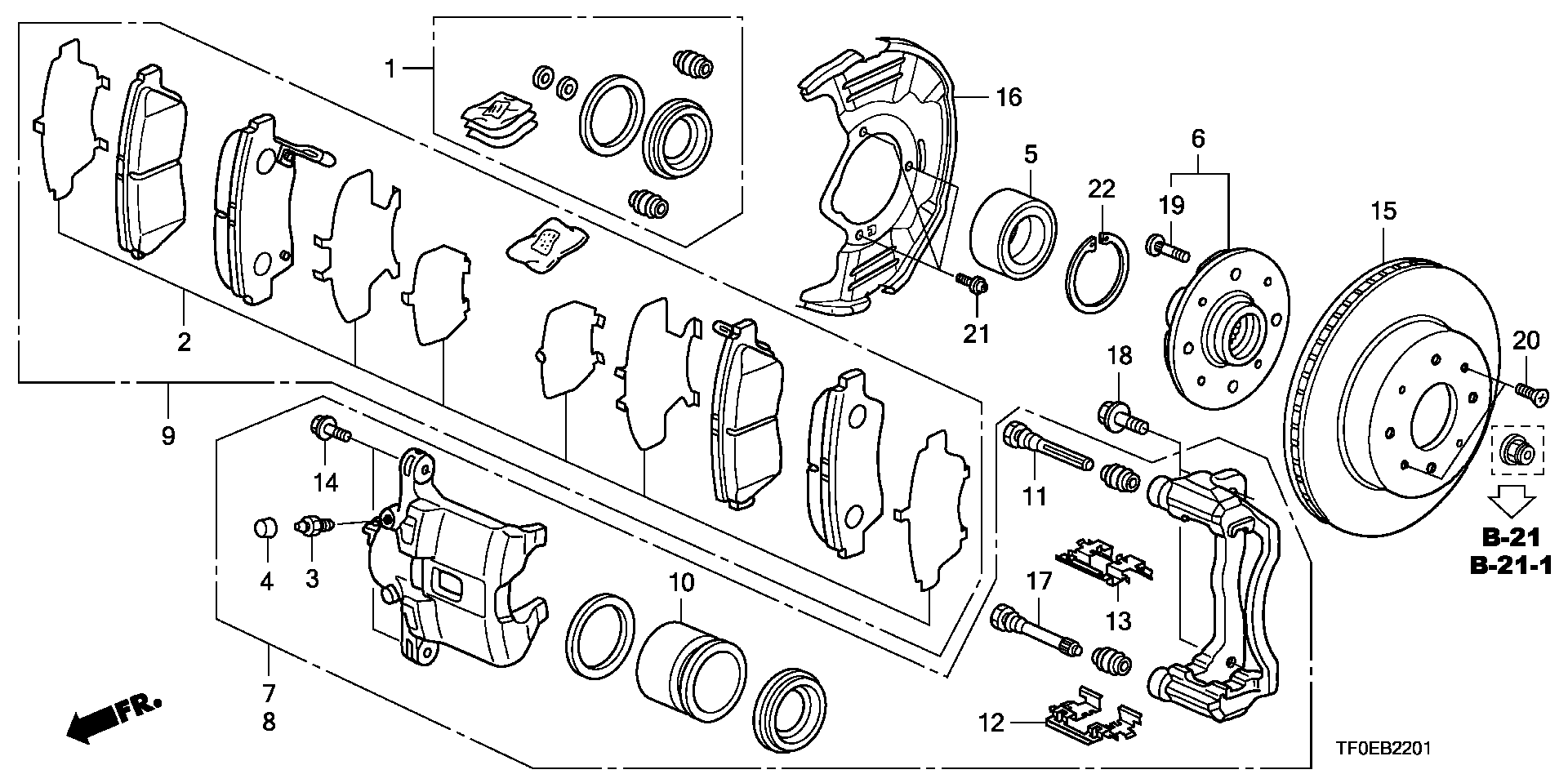 Honda 45022TF0G02 - Komplet Pločica, disk-kočnica www.molydon.hr