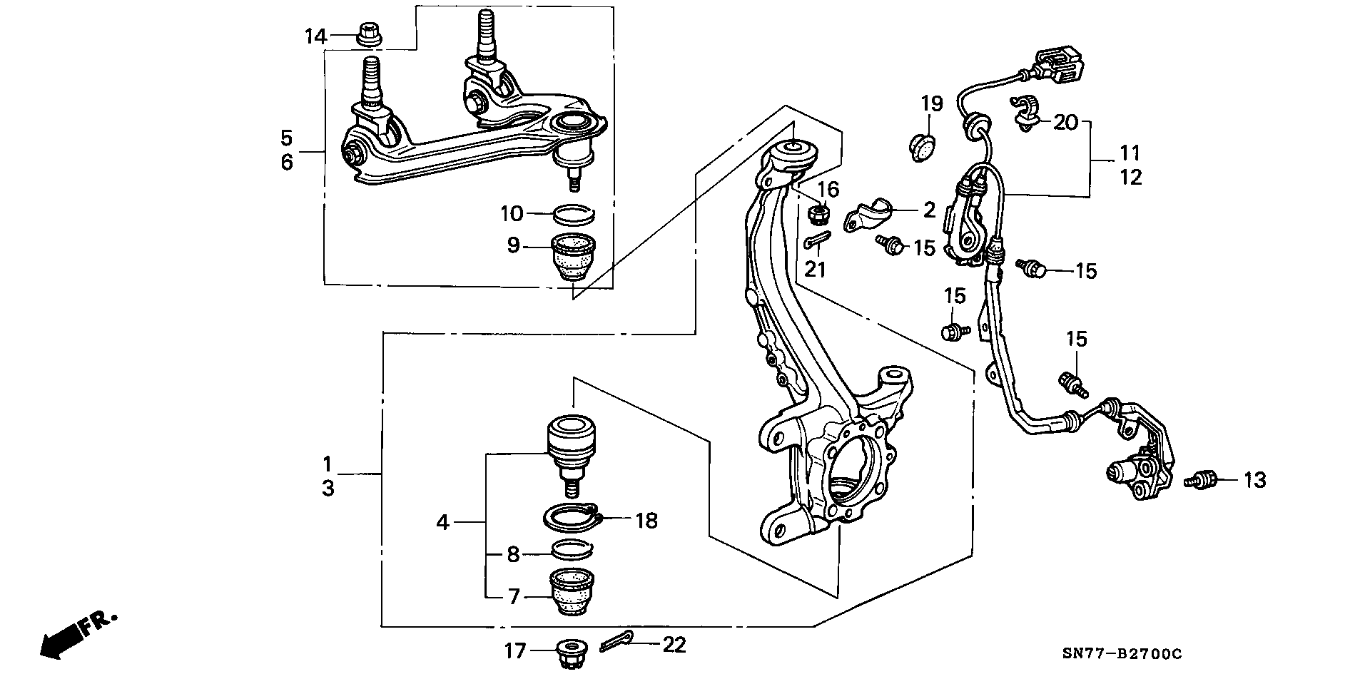 Honda 51460-SN7-003 - Rame, Nezavisna poluga za ovjes kotača www.molydon.hr