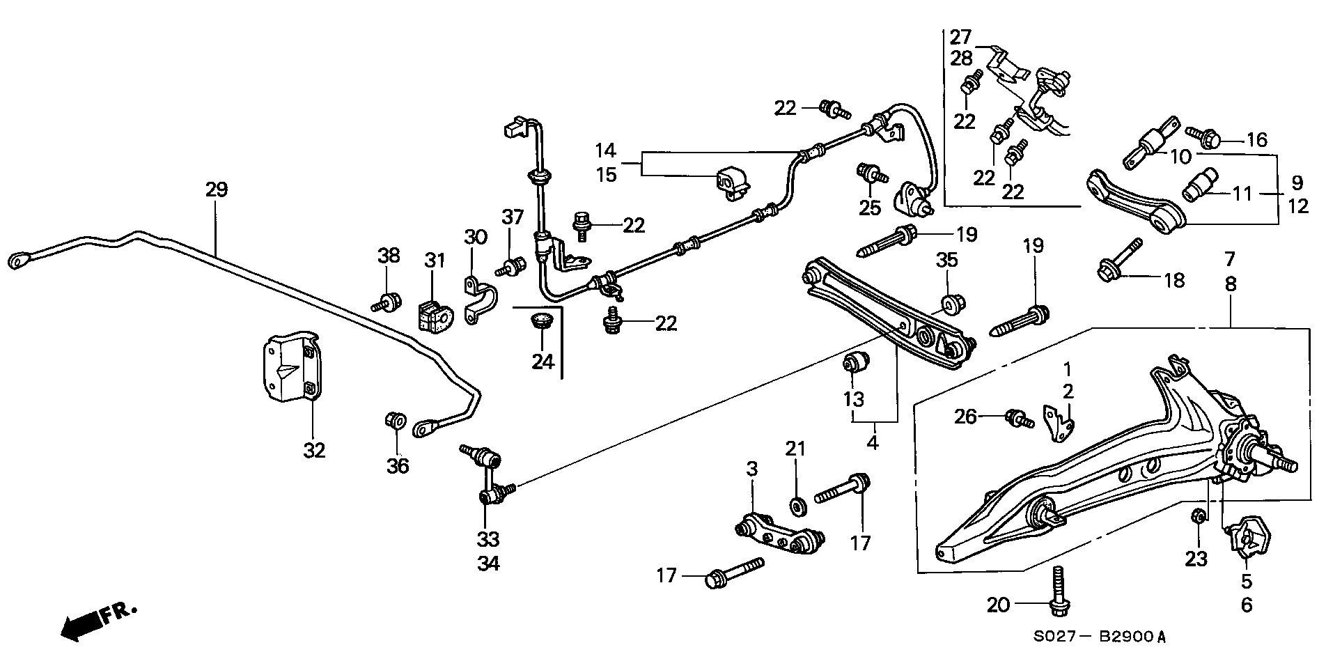 Honda 52400-SR0-A00 - Rame, Nezavisna poluga za ovjes kotača www.molydon.hr