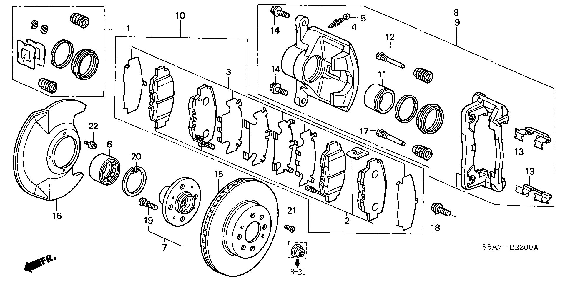 Honda 45022-S5A-E50 - Komplet Pločica, disk-kočnica www.molydon.hr