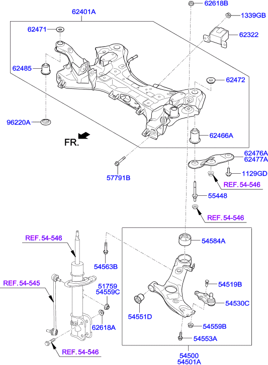 Hyundai 62485-2W100 - Ležište | Držač | Uležištenje, tijelo osovine www.molydon.hr