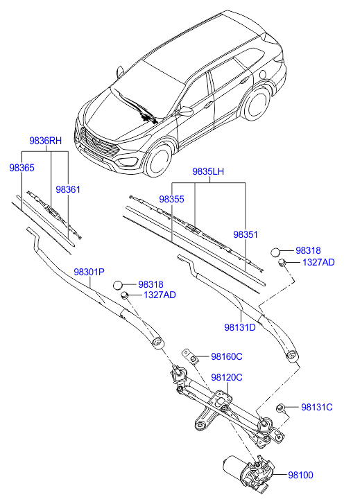 Hyundai 983602W000 - Blade assy - wiper, passenger www.molydon.hr