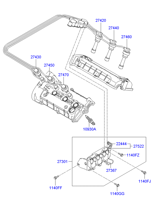 KIA 27301-37150 - Indukcioni kalem (bobina) www.molydon.hr