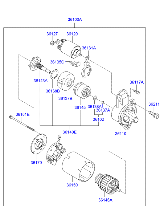 Hyundai 361002A300 - Starter www.molydon.hr