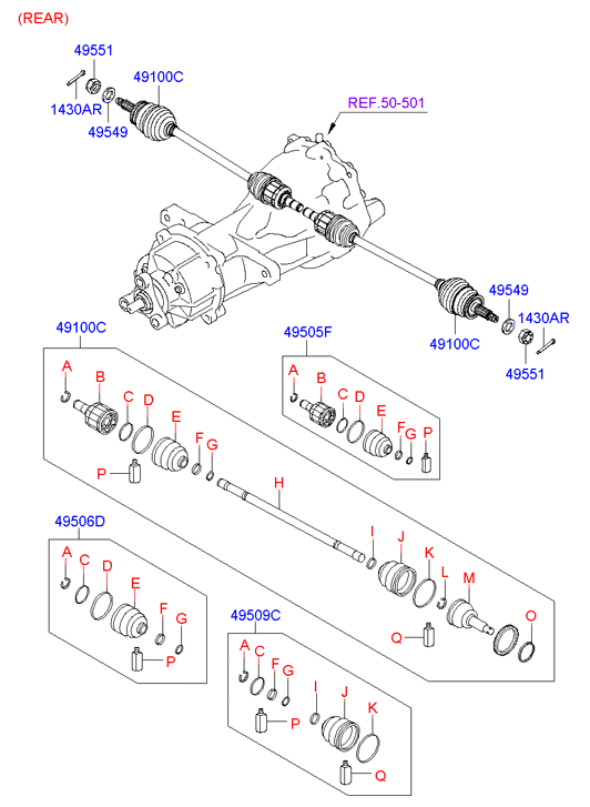 KIA 49609-2BA00 - Boot kit - rear axle wheel side www.molydon.hr