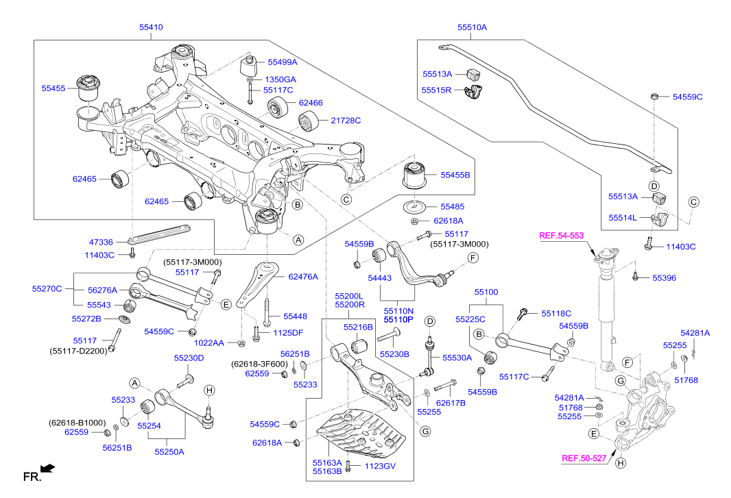 Hyundai 55530-B1000 - Šipka/spona, stabilizator www.molydon.hr