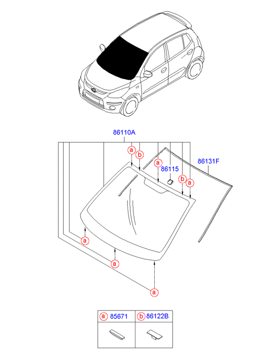 KIA 861100X300 - Prednje vjetrobransko staklo www.molydon.hr