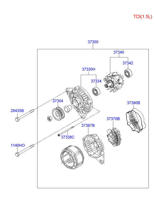 Hyundai 37342-22210 - Bearing - rear www.molydon.hr