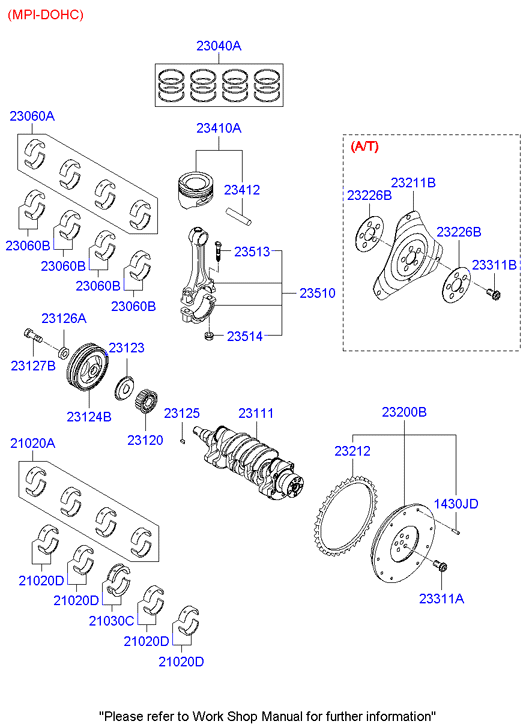 Hyundai 2306026200 - Bearing pair set - con rod www.molydon.hr