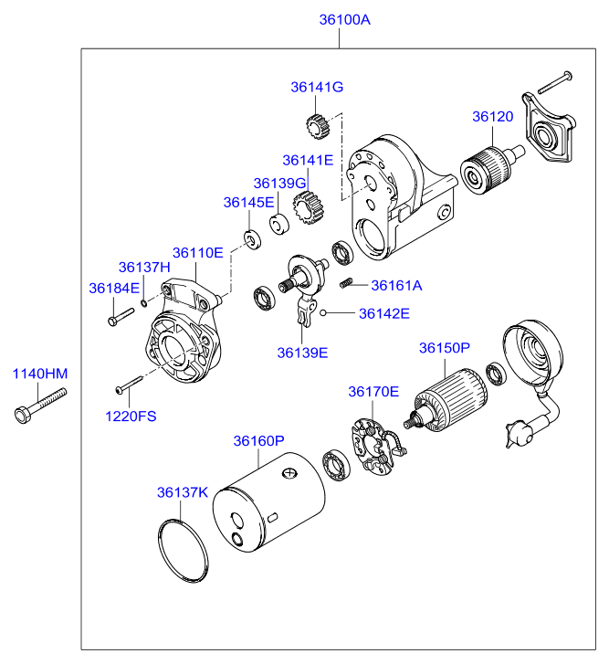 Hyundai 3610027001 - Starter www.molydon.hr