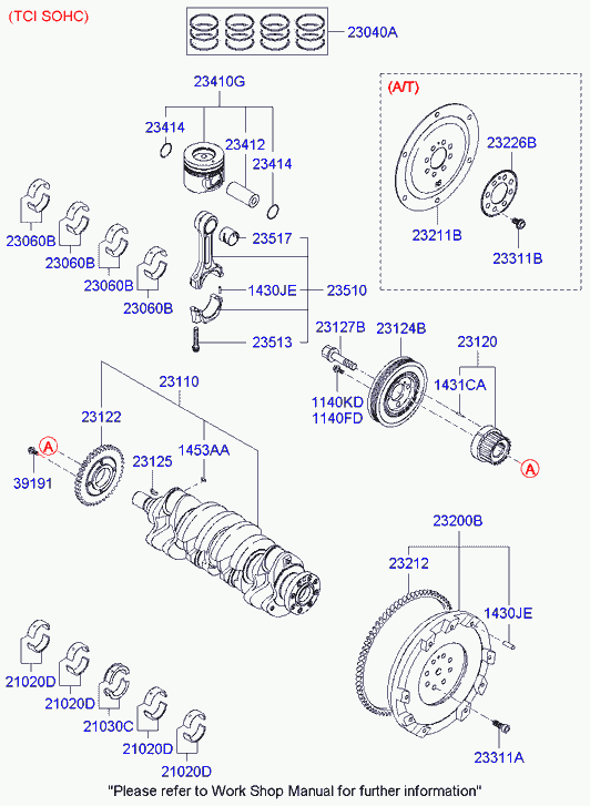 KIA 2102026300 - Komplet Ležaja radilice www.molydon.hr