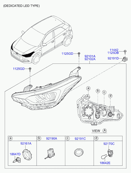 Hyundai 92101C8000 - Glavni far www.molydon.hr