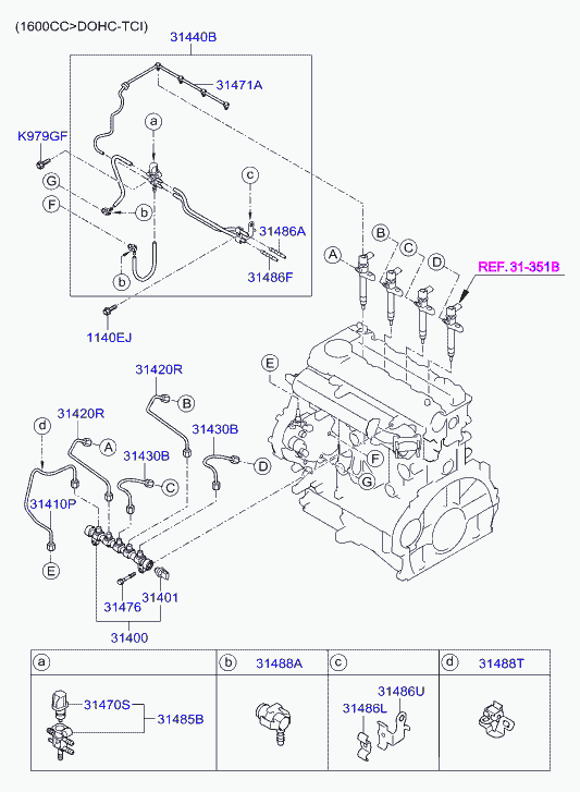 Hyundai 31400-2A700 - Vod visokog pritiska, sistem za ubrizgavanje www.molydon.hr