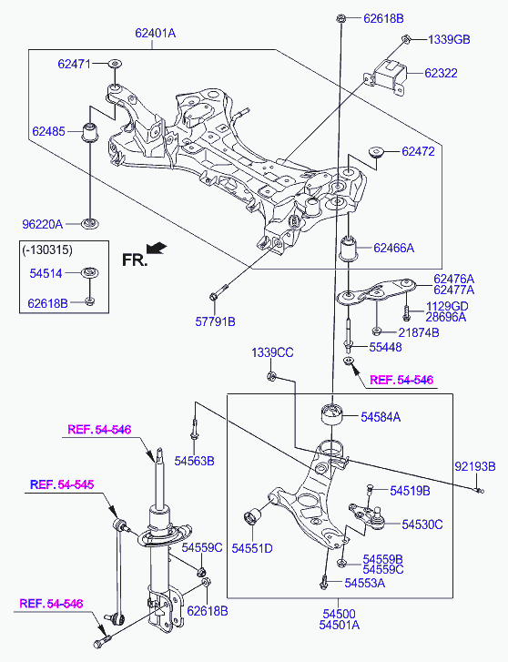 Hyundai 624052W300 - Crossmember complete www.molydon.hr