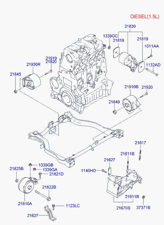 KIA 2193025010 - Nosač motora www.molydon.hr