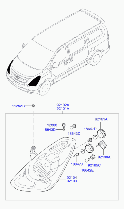 Hyundai 92101-4H020 - Glavni far www.molydon.hr