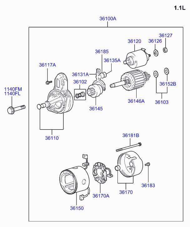 KIA 3613102550 - Starter www.molydon.hr