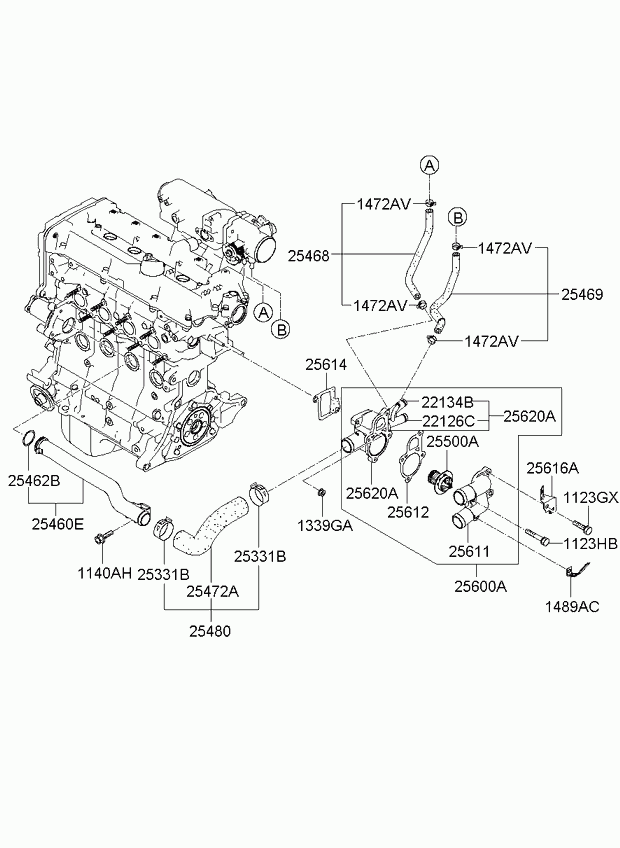 KIA 25612 26020 - Brtva, termostat www.molydon.hr