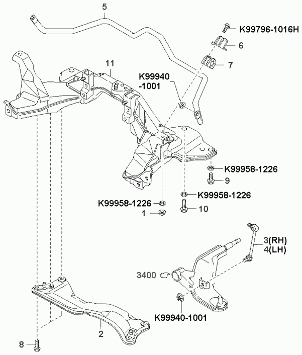 Hyundai KGA2A-34-170A - Šipka/spona, stabilizator www.molydon.hr