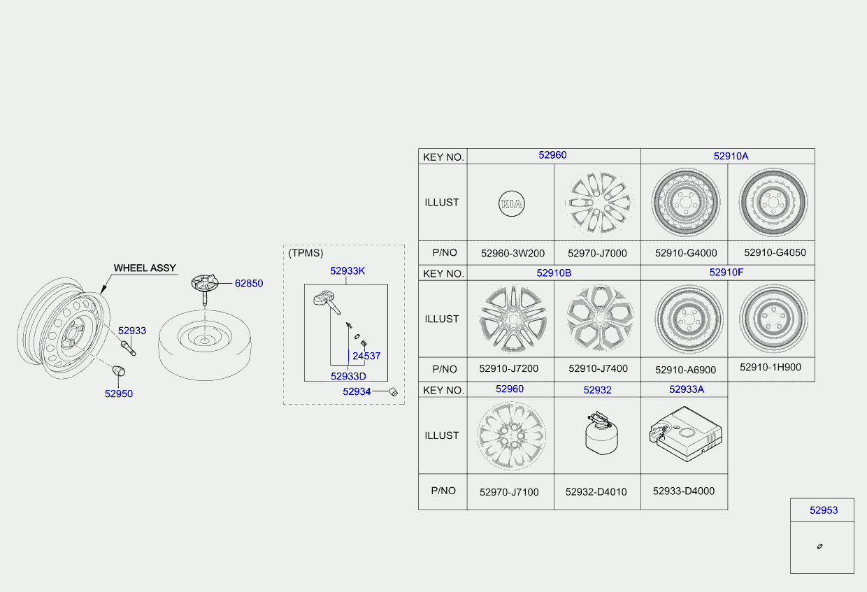 KIA 52940-J7000 - Senzor kotača, sistem za kontrolu pritiska u pneumaticima www.molydon.hr