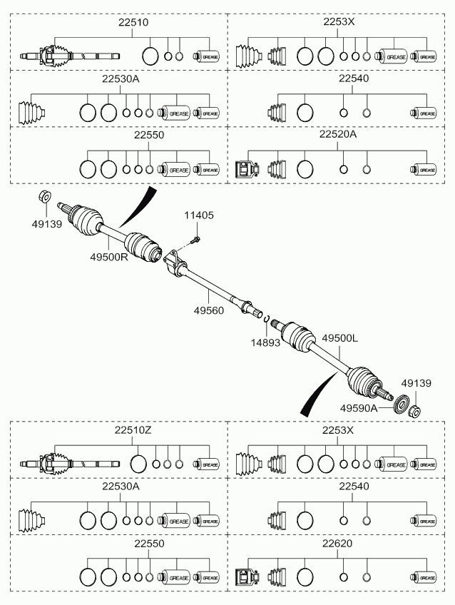 KIA 495924D050 - Joint set - inner, lh www.molydon.hr