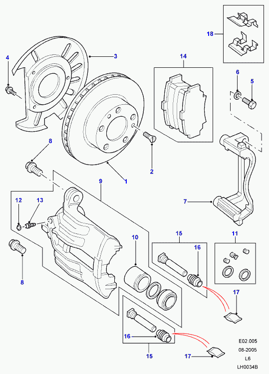 Rover RTC1115 - Komplet pribora, Pločica disk kočnice www.molydon.hr