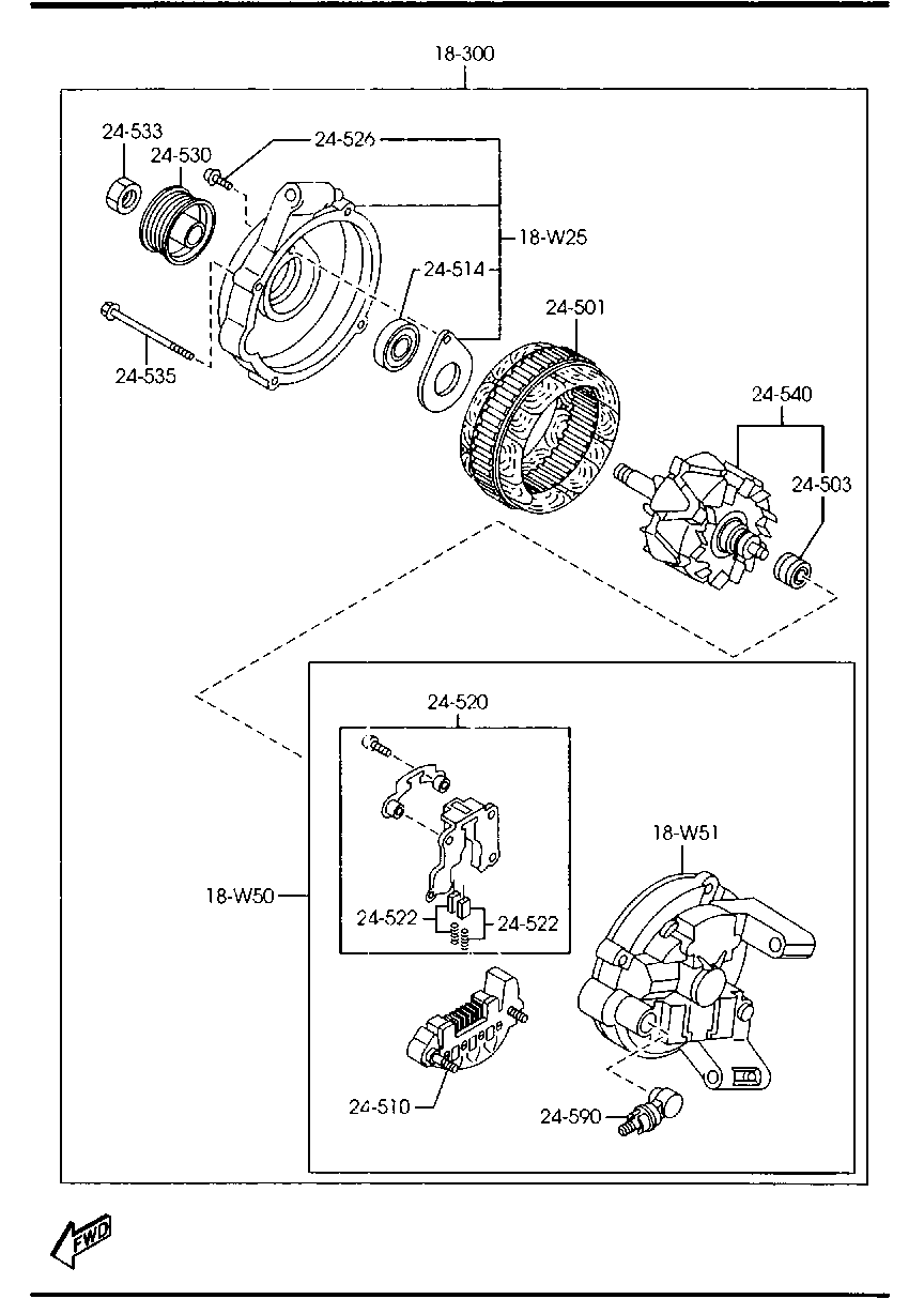 MAZDA LF50-18-300A - Alternator www.molydon.hr