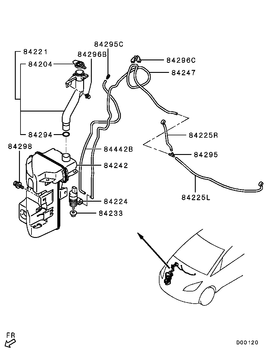 Mitsubishi 8260A082 - Pumpa za tekućinu za pranje, pranje vjetrobrana www.molydon.hr