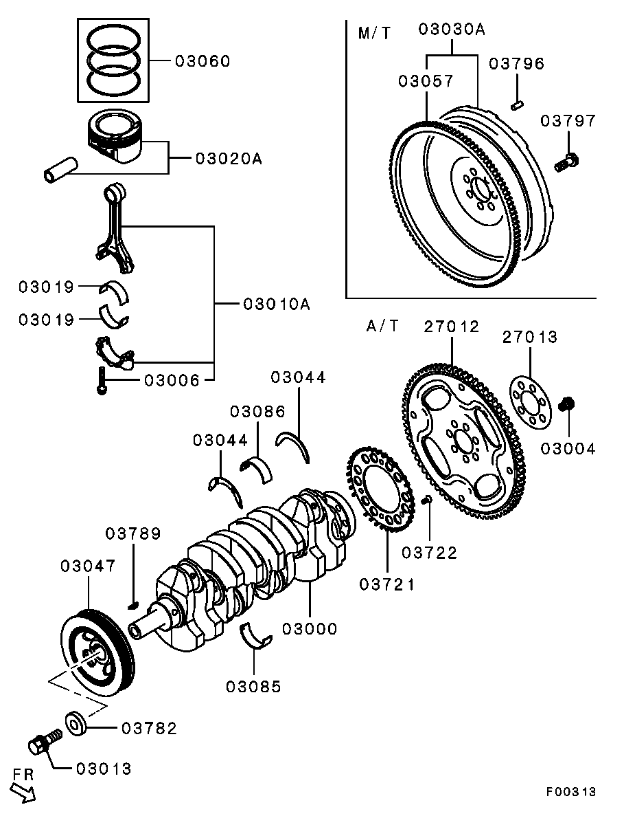 Mitsubishi 1110B795 - Komplet klipnih prstenova www.molydon.hr