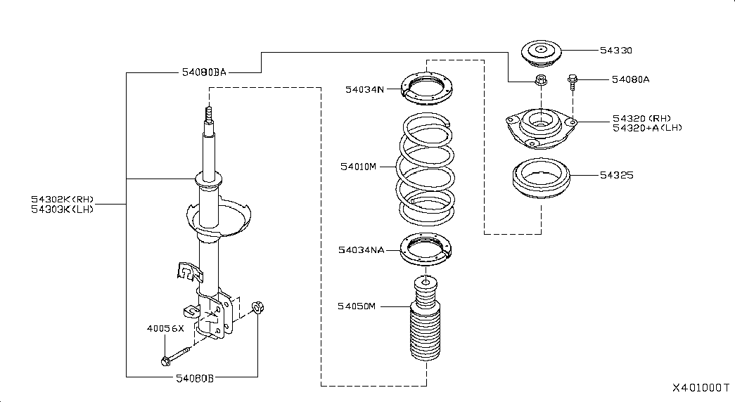 NISSAN 54050-EL000 - Komplet za zaštitu od prasine, amortizer www.molydon.hr