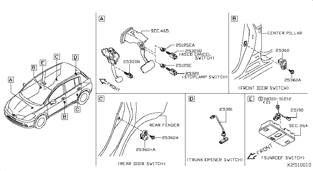 NISSAN 25320BC60A - Komandni Prekidač, Uređaj za reguliranje brzine www.molydon.hr