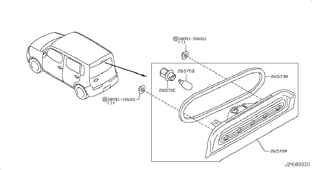 NISSAN 2626189918 - Žarulja, dodatno stop-svjetlo www.molydon.hr