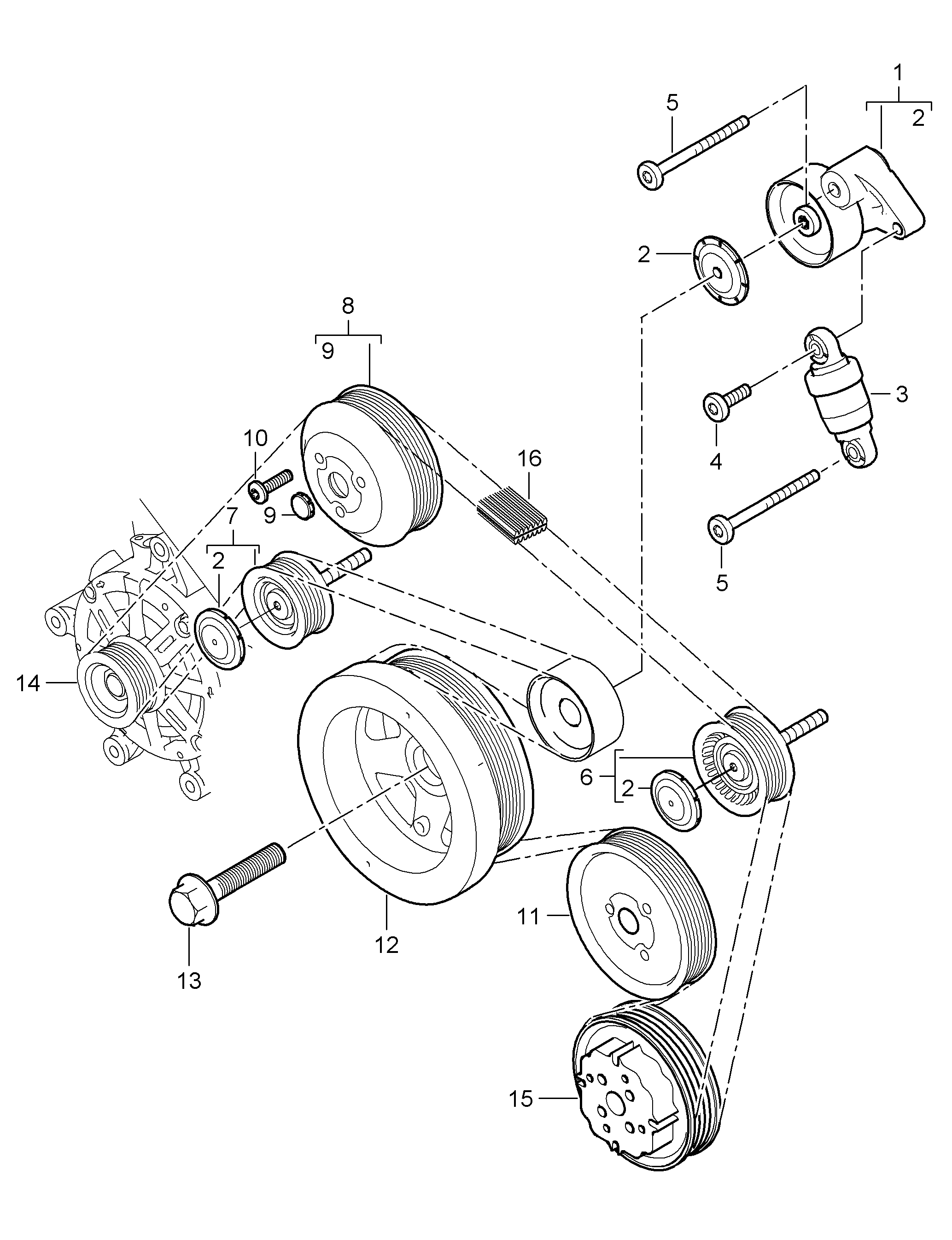 Porsche 95510225100 - Klinasti rebrasti remen  www.molydon.hr