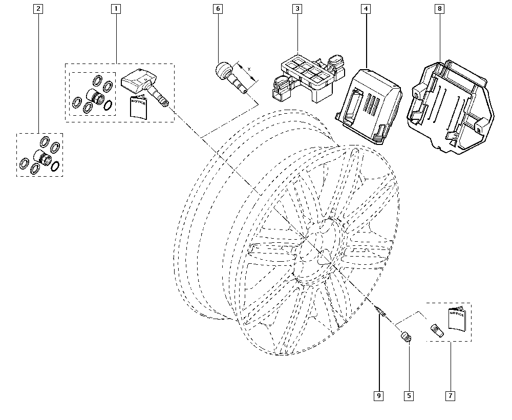 RENAULT 400012631R - Senzor kotača, sistem za kontrolu pritiska u pneumaticima www.molydon.hr