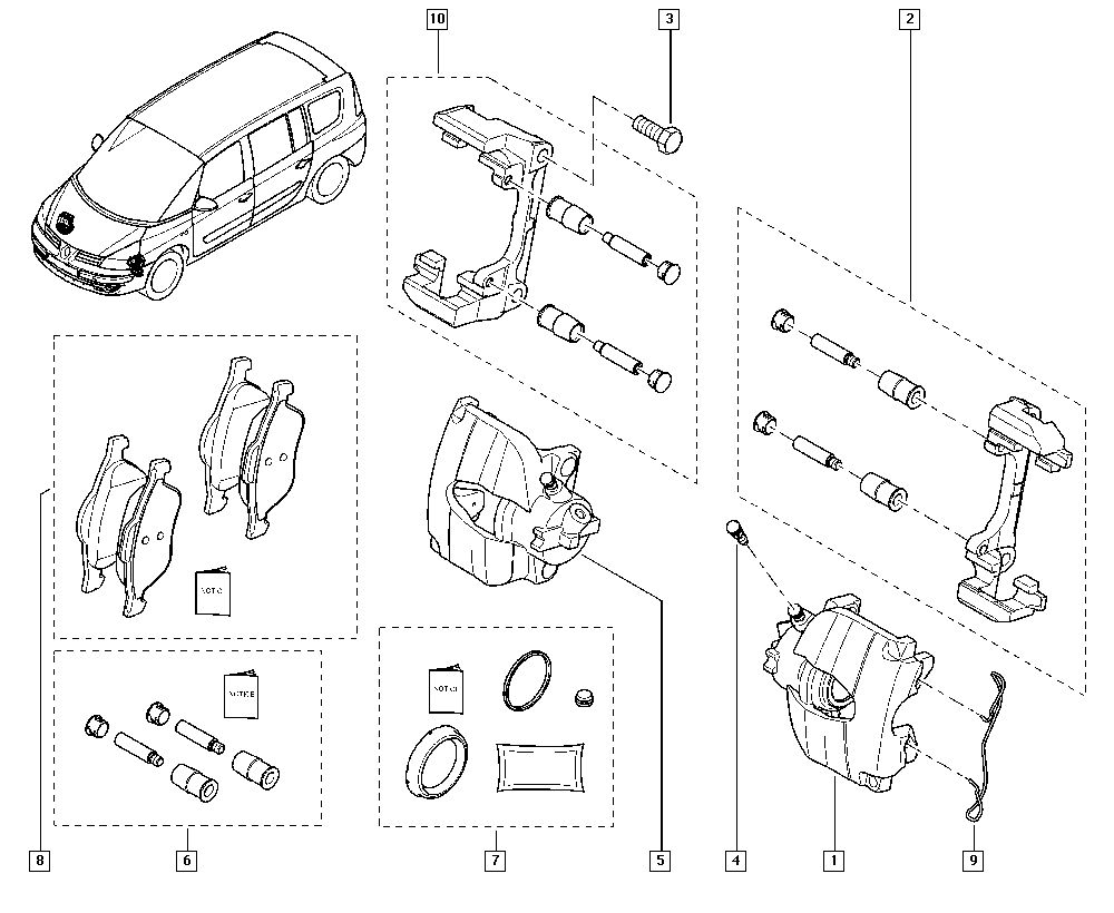 RENAULT 7701209810 - Komplet Pločica, disk-kočnica www.molydon.hr