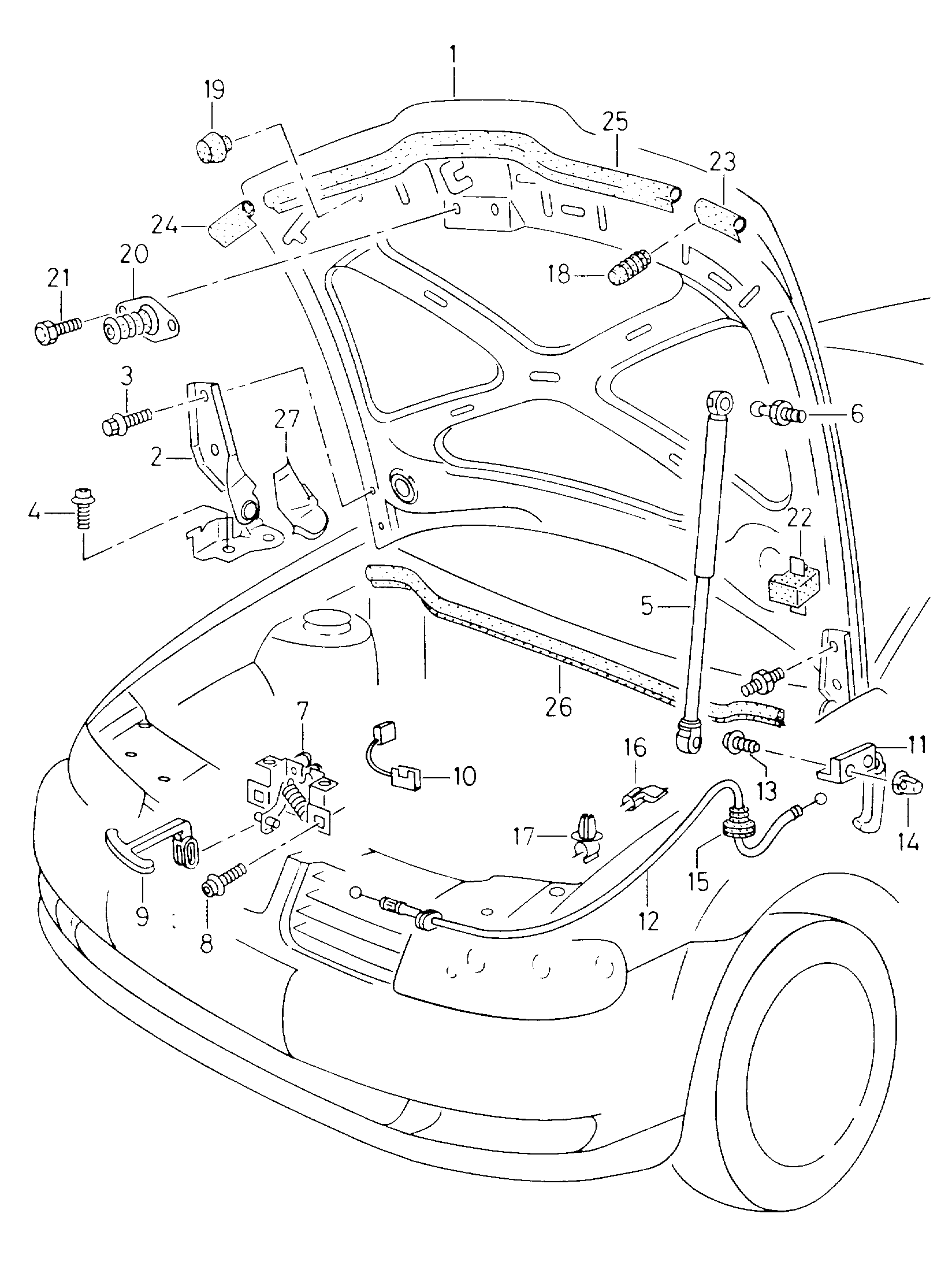 Seat 1M1 823 531A - Sajla haube motora www.molydon.hr