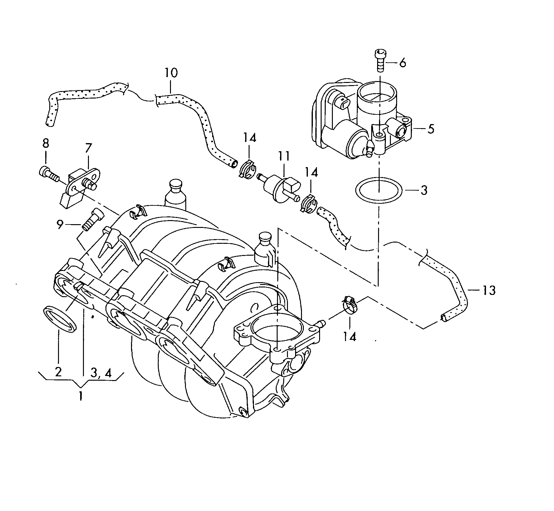 Skoda 03E 129 717 B - Garnitura brtvi, usisna grana www.molydon.hr