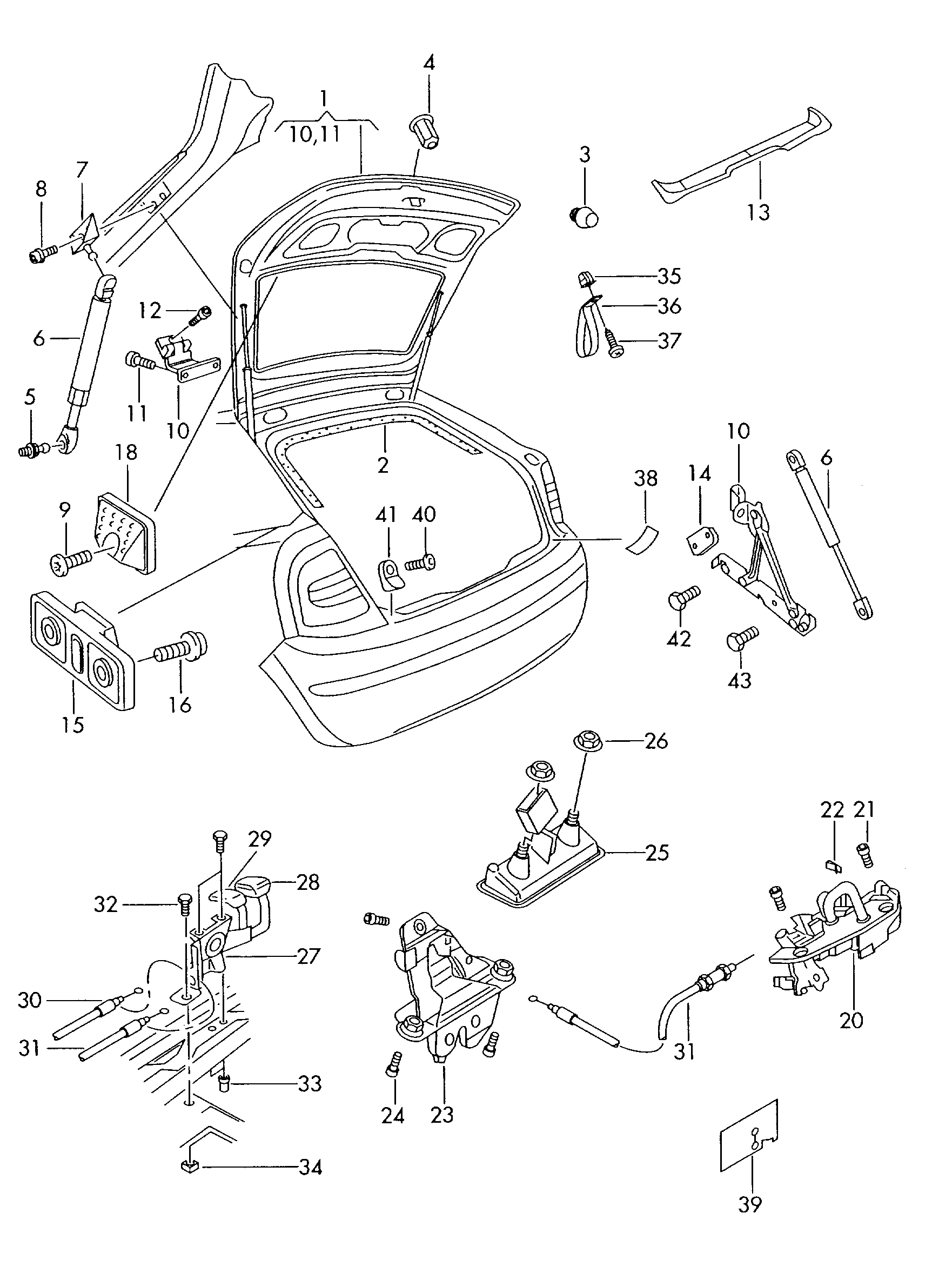 VAG 6Y0 827 550C - Plinski amortizer, prtljaznik/utovarni prostor www.molydon.hr