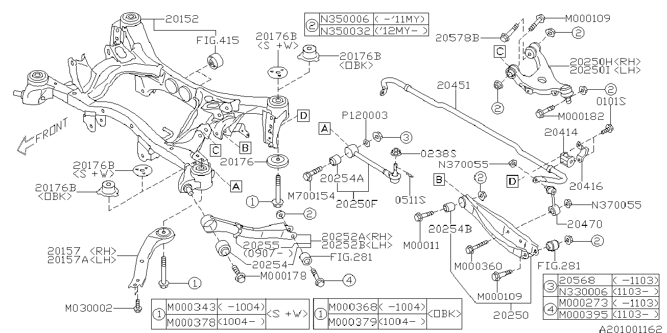 Subaru 20250-AJ070 - Rame, Nezavisna poluga za ovjes kotača www.molydon.hr