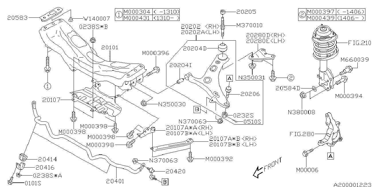 Subaru 20202 SG000 - Rame, Nezavisna poluga za ovjes kotača www.molydon.hr