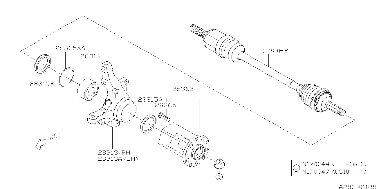 Subaru 28035AA010 - Komplet Ležaja kotača www.molydon.hr