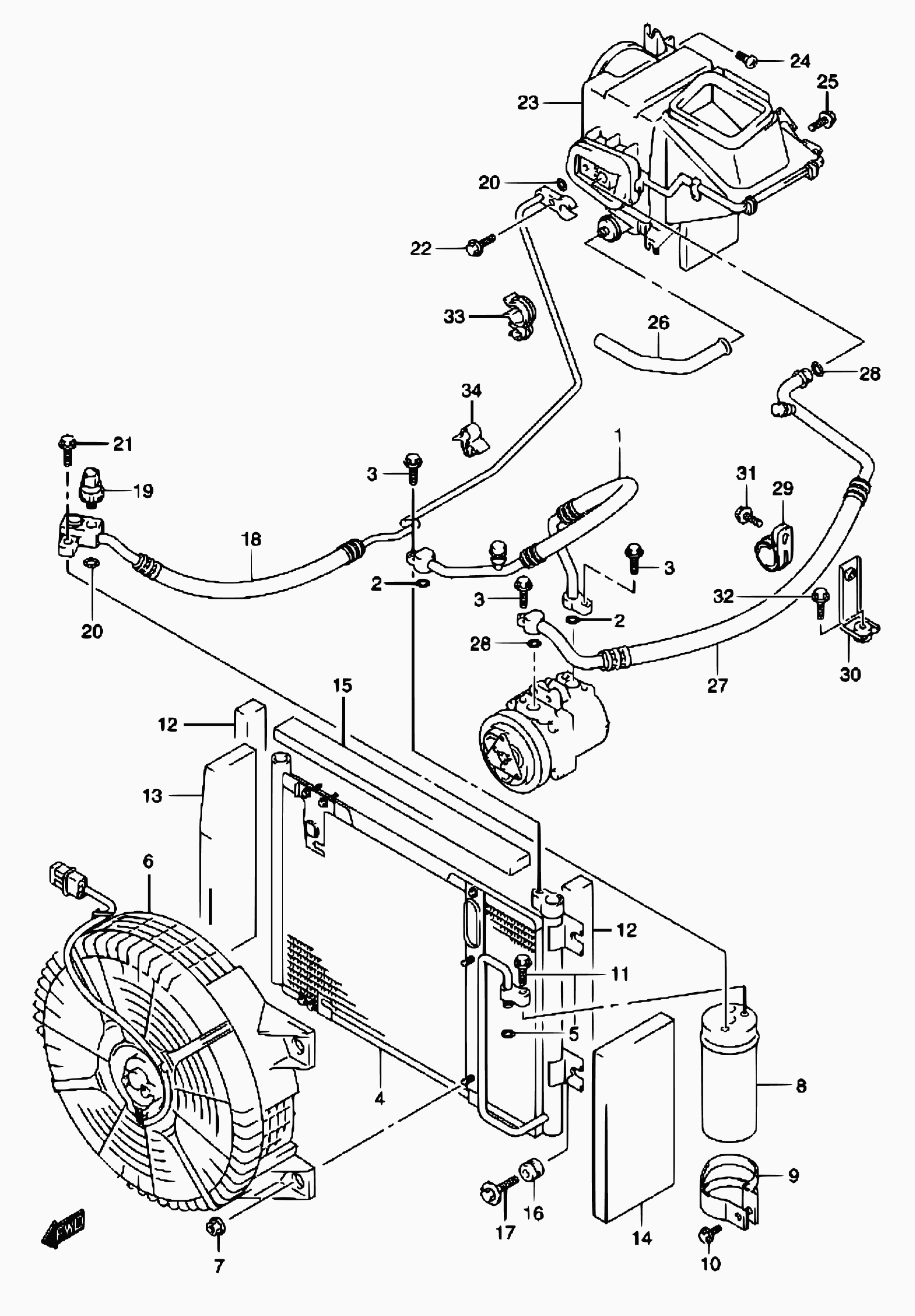 Suzuki 95560-81A00 - Ventilator, hladjenje motora www.molydon.hr