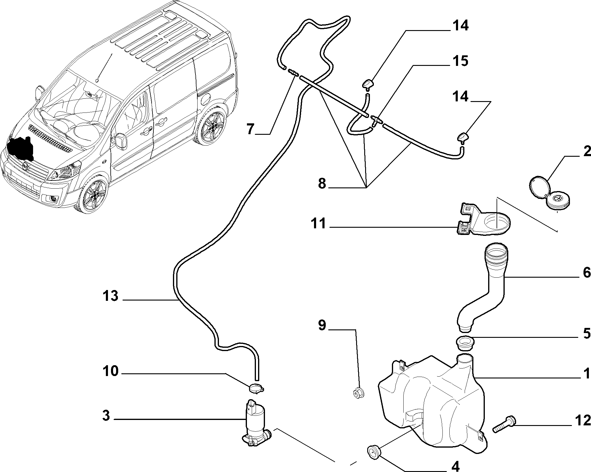 Alfarome/Fiat/Lanci 9641553880 - Pumpa za tekućinu za pranje, pranje vjetrobrana www.molydon.hr