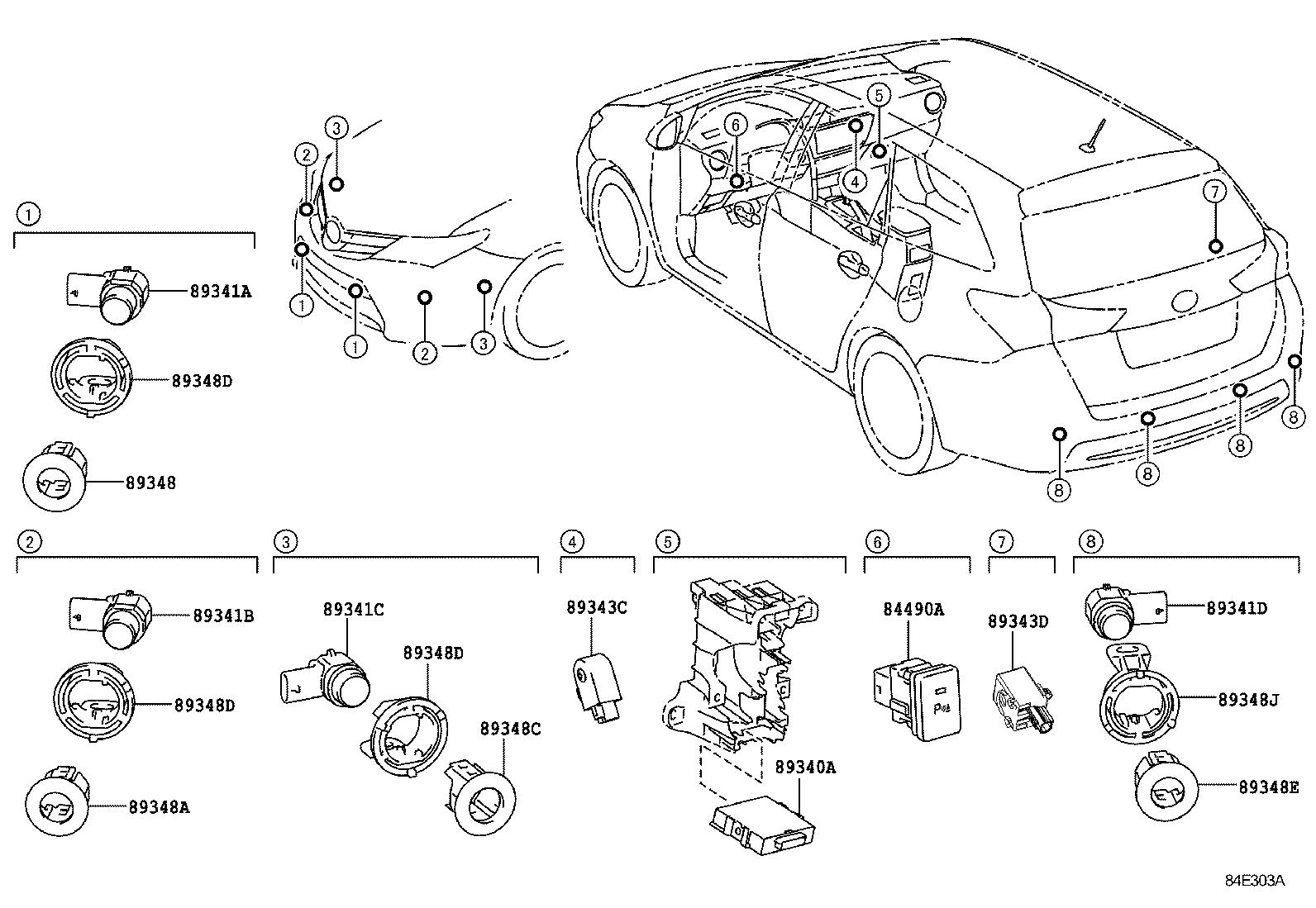 TOYOTA 8934105010B0 - Senzor, Pomoć za parkiranje www.molydon.hr