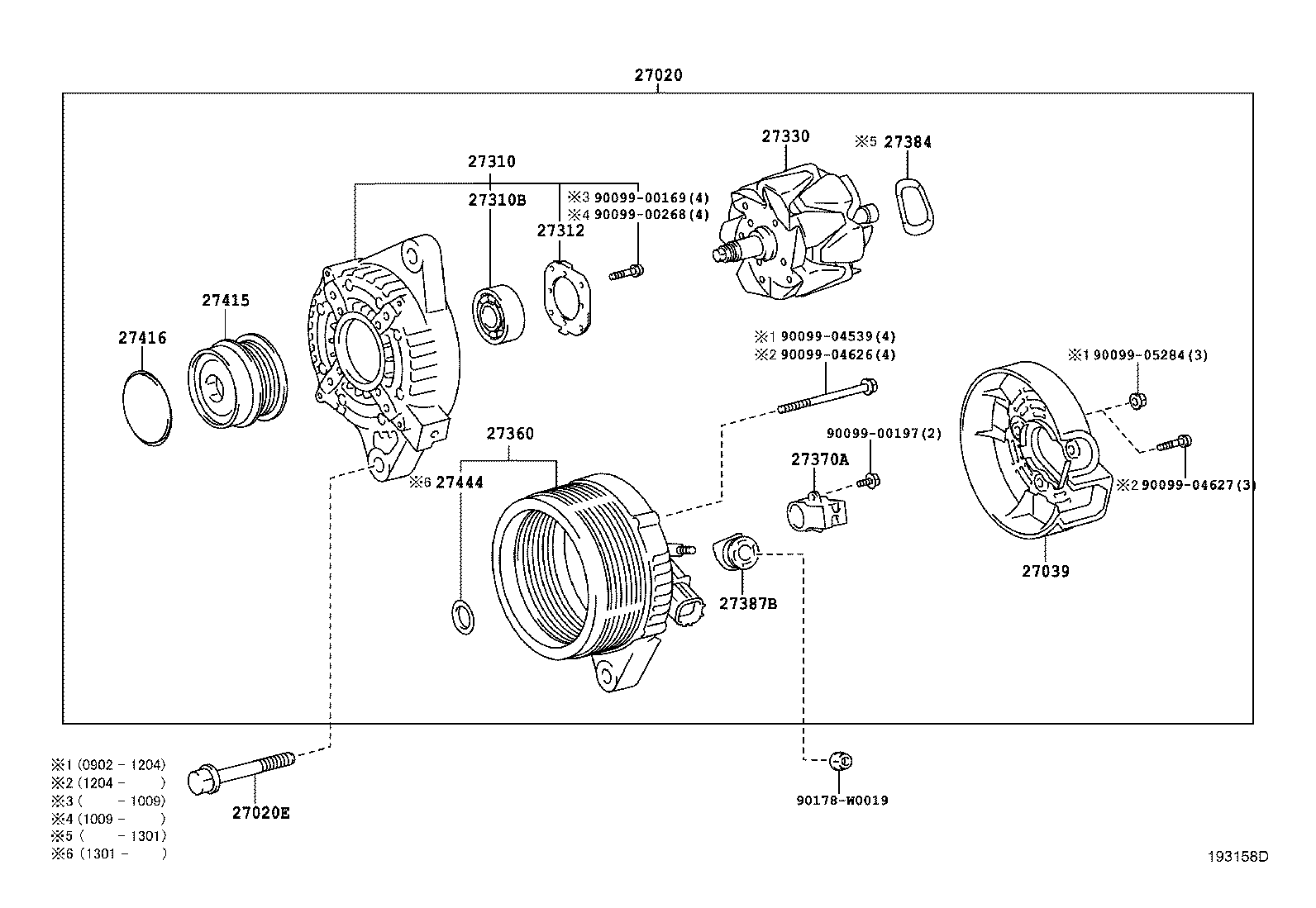 TOYOTA 2736037060 - Ispravljac, alternator www.molydon.hr