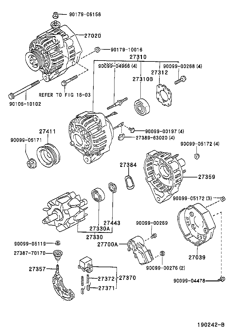 TOYOTA 2737054450 - Držač, ugljene cetkice www.molydon.hr